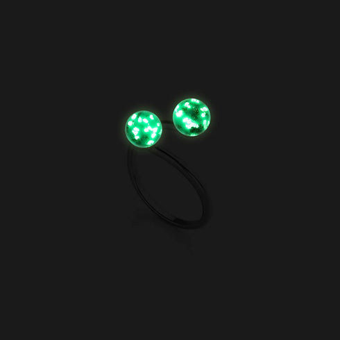 Cerulean | .925 Sterling Silver | Firefly Glass | Infinity Helix Ring